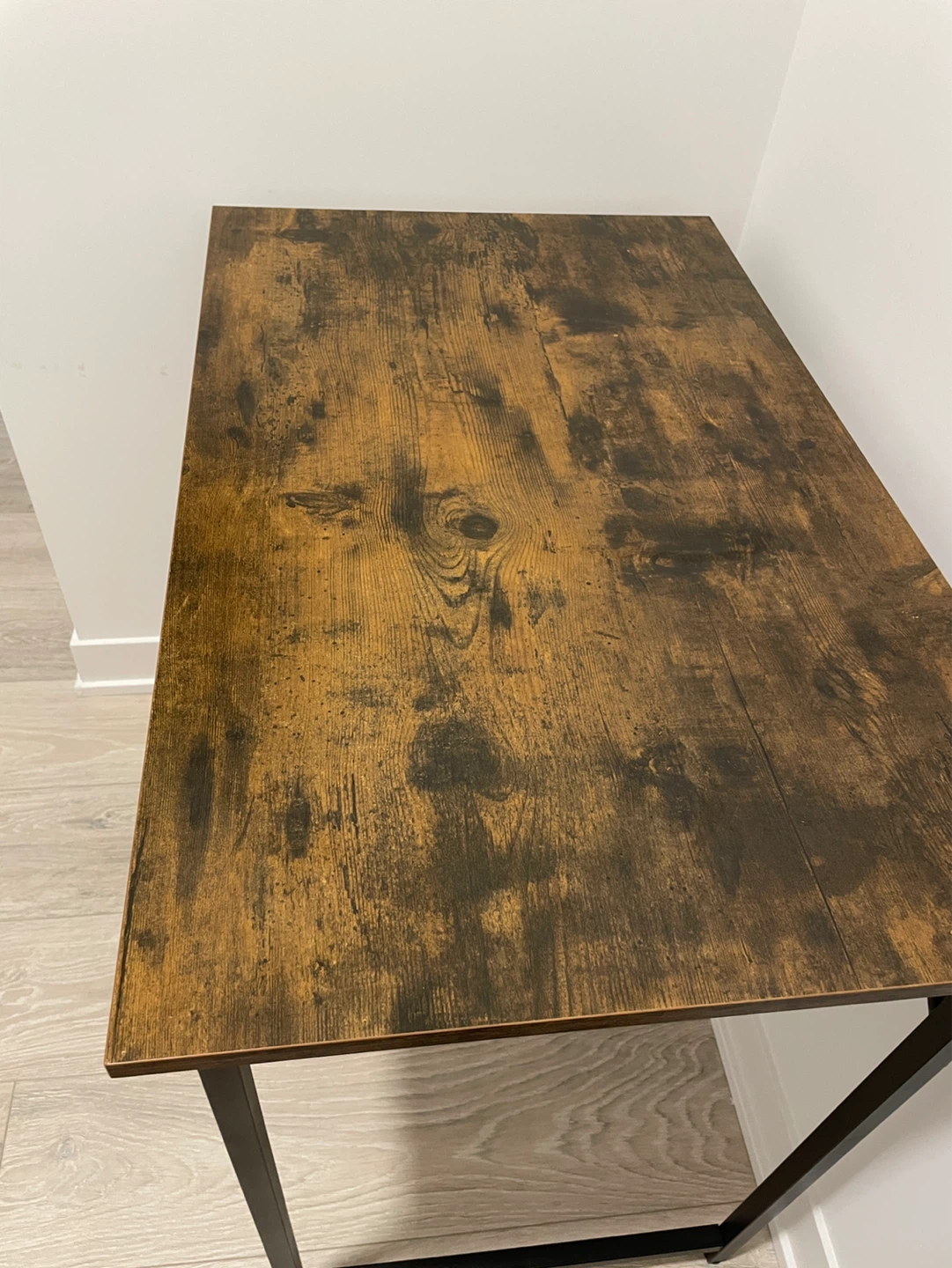 Rustic Wood Desk with Black Metal Frame - photo 3
