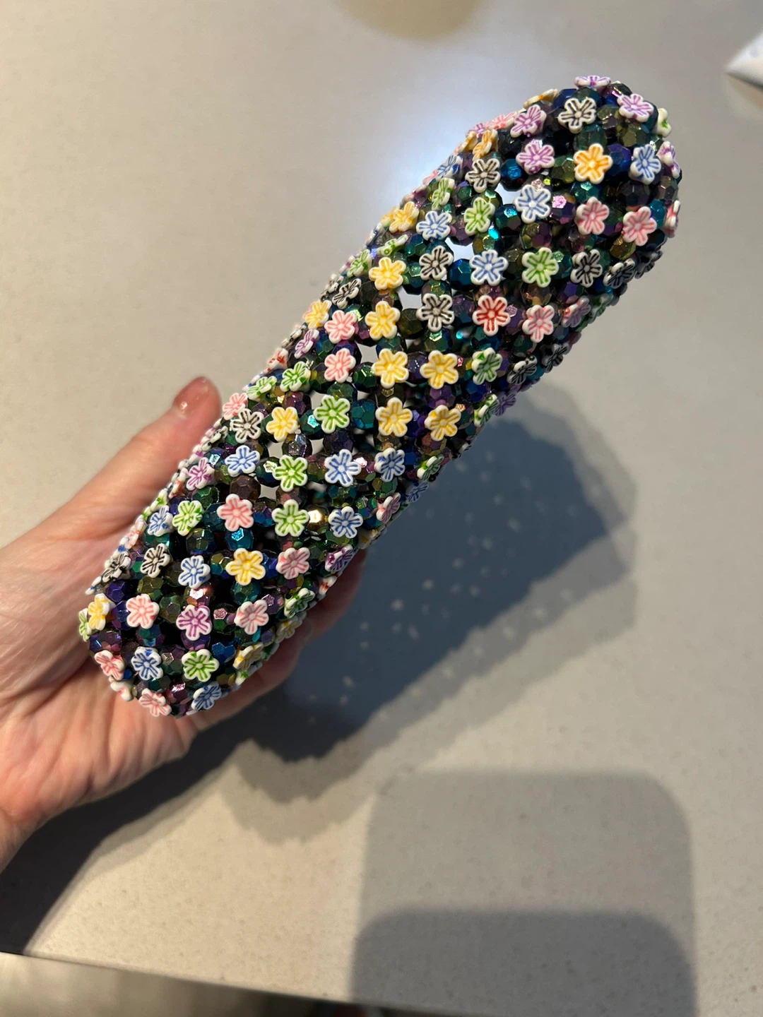 Beaded Clutch Purse with Floral Design - photo 3