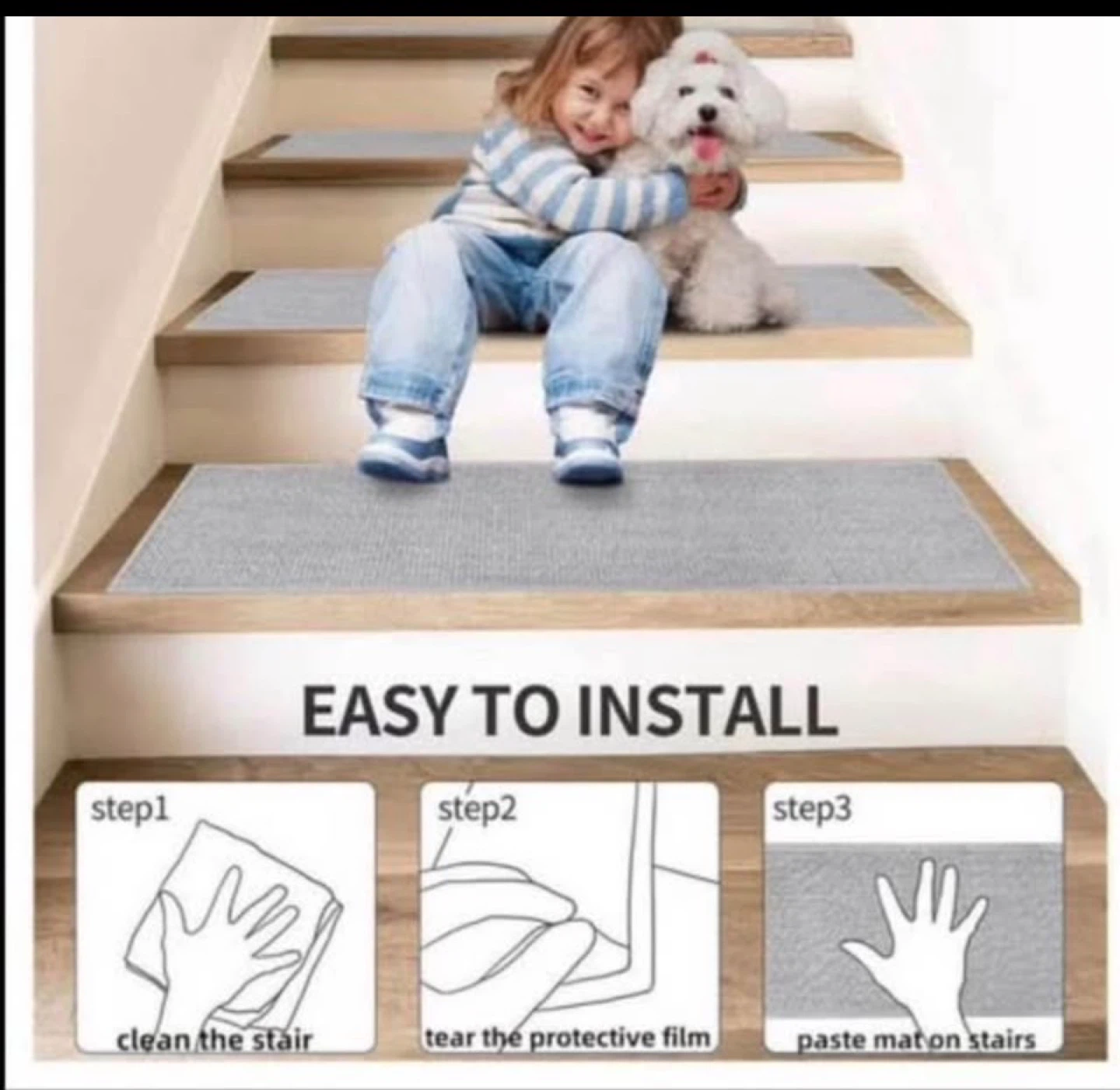 Grey Stair Treads Set of 15 (rug)