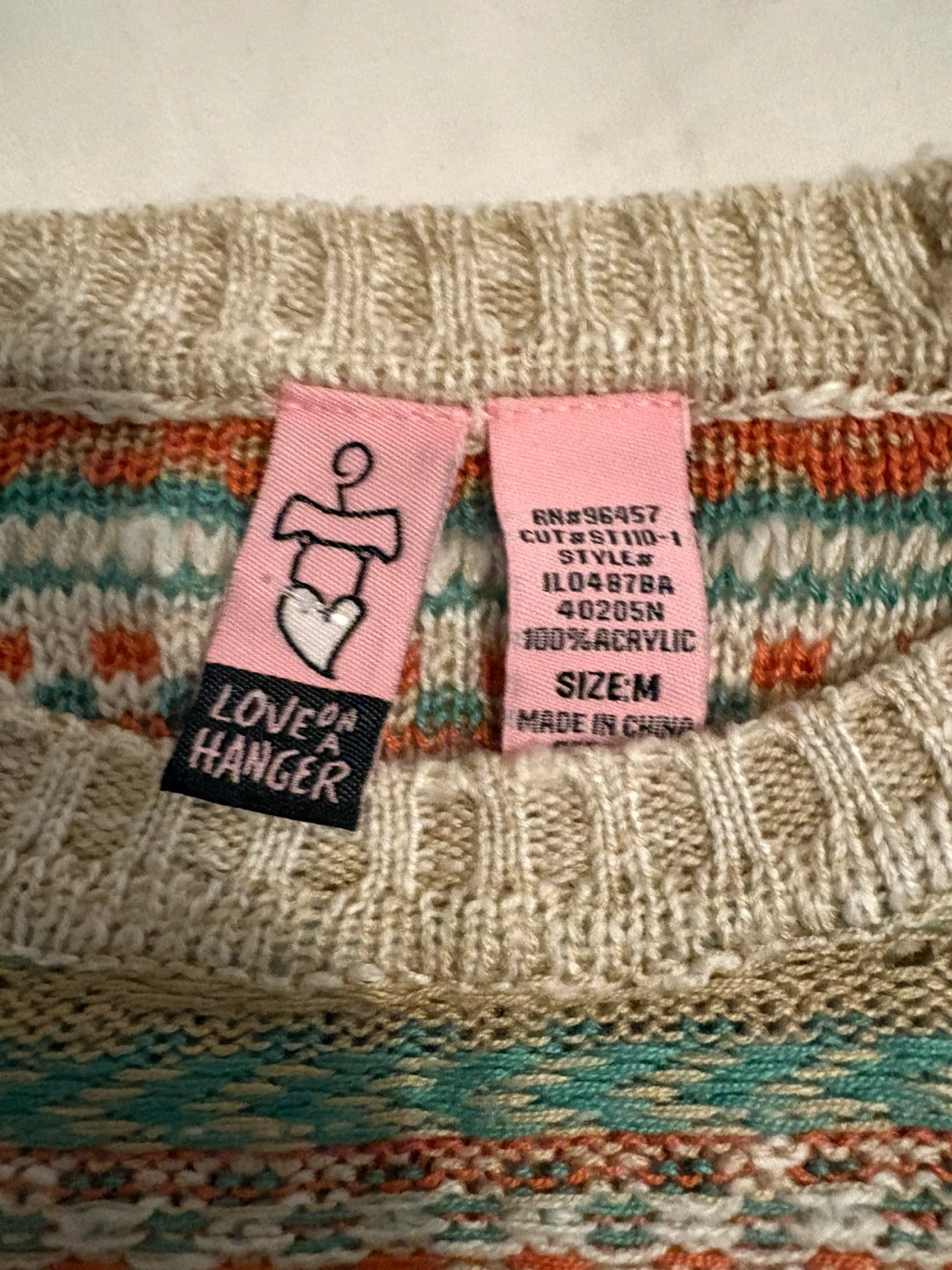 Love on Hanger Women's Size M Acrylic Knit Sweater - photo 5