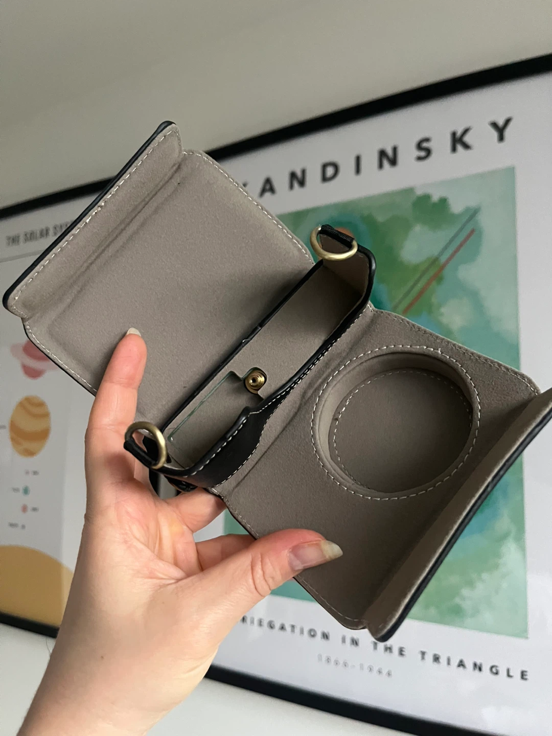 Black Faux Leather Camera Case with Strap - photo 2