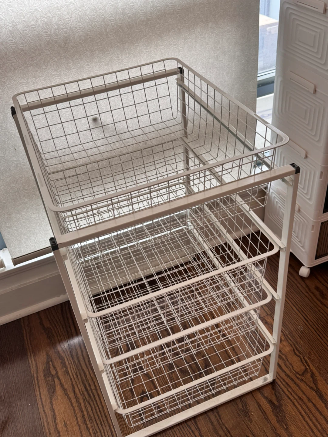JONAXEL - White wire storage cart with 4 drawers - photo 2