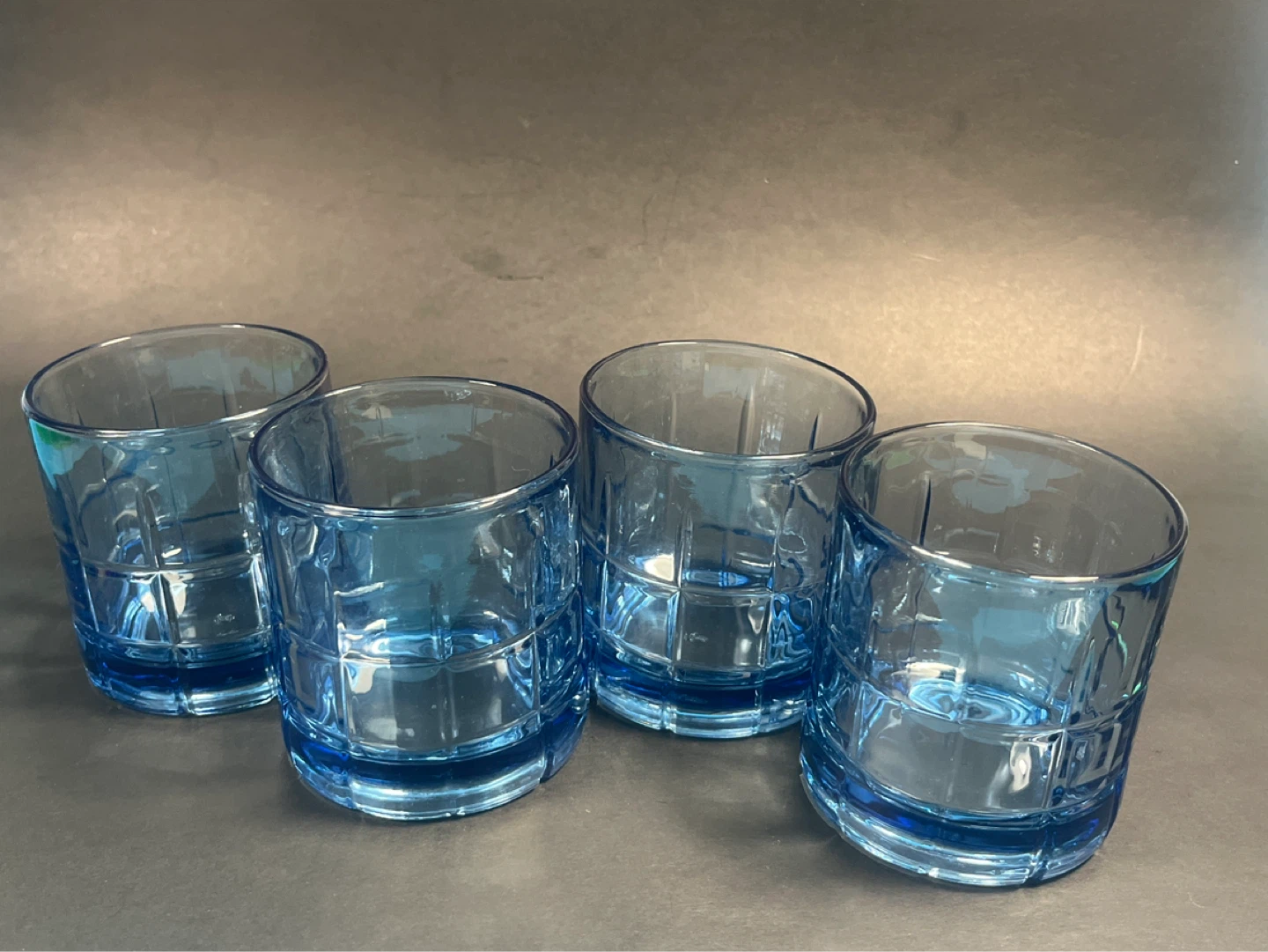 VINTAGE Anchor Hocking Blue Tumbler Glasses - Set of 4
