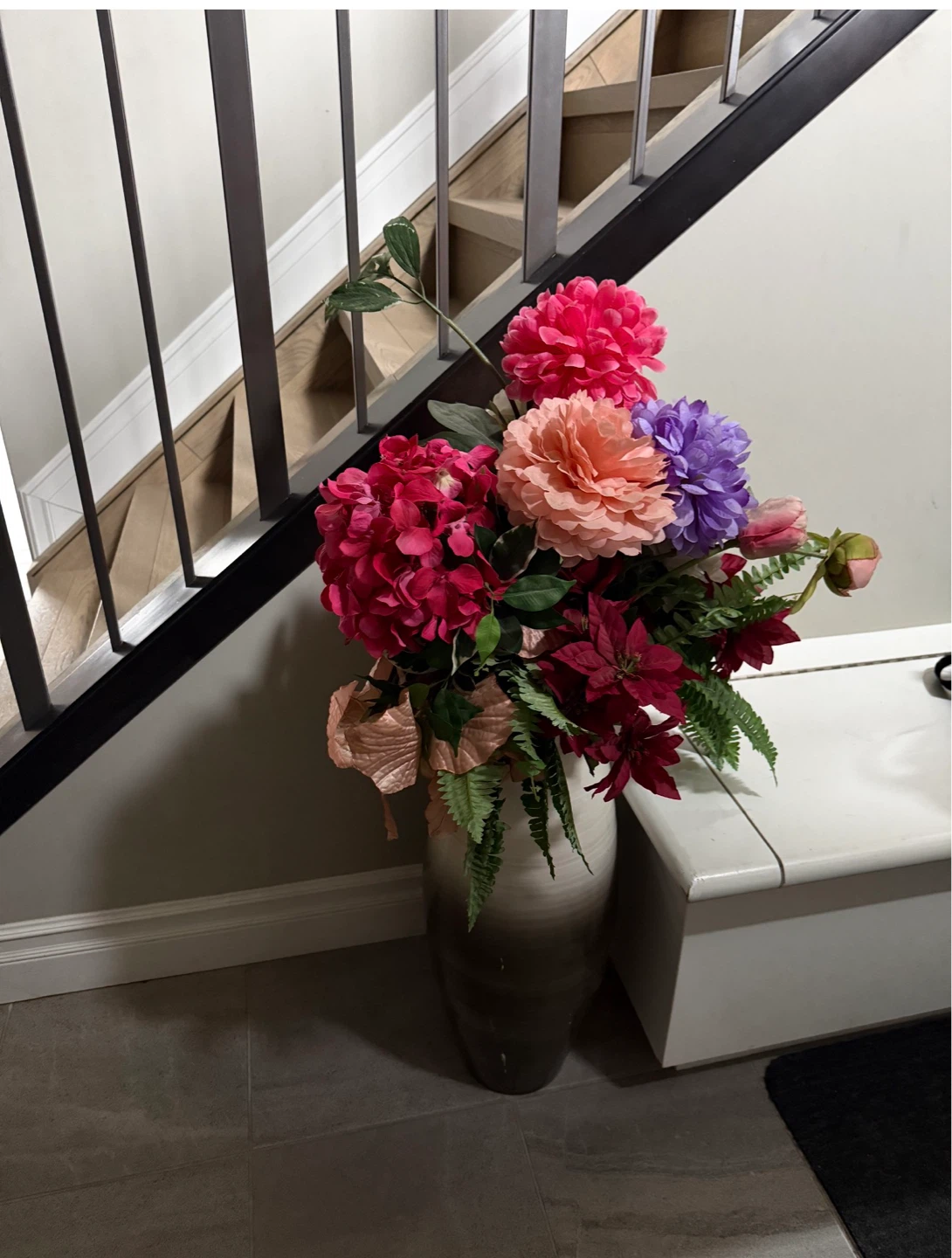 Artificial Floral Arrangement in Ceramic Vase