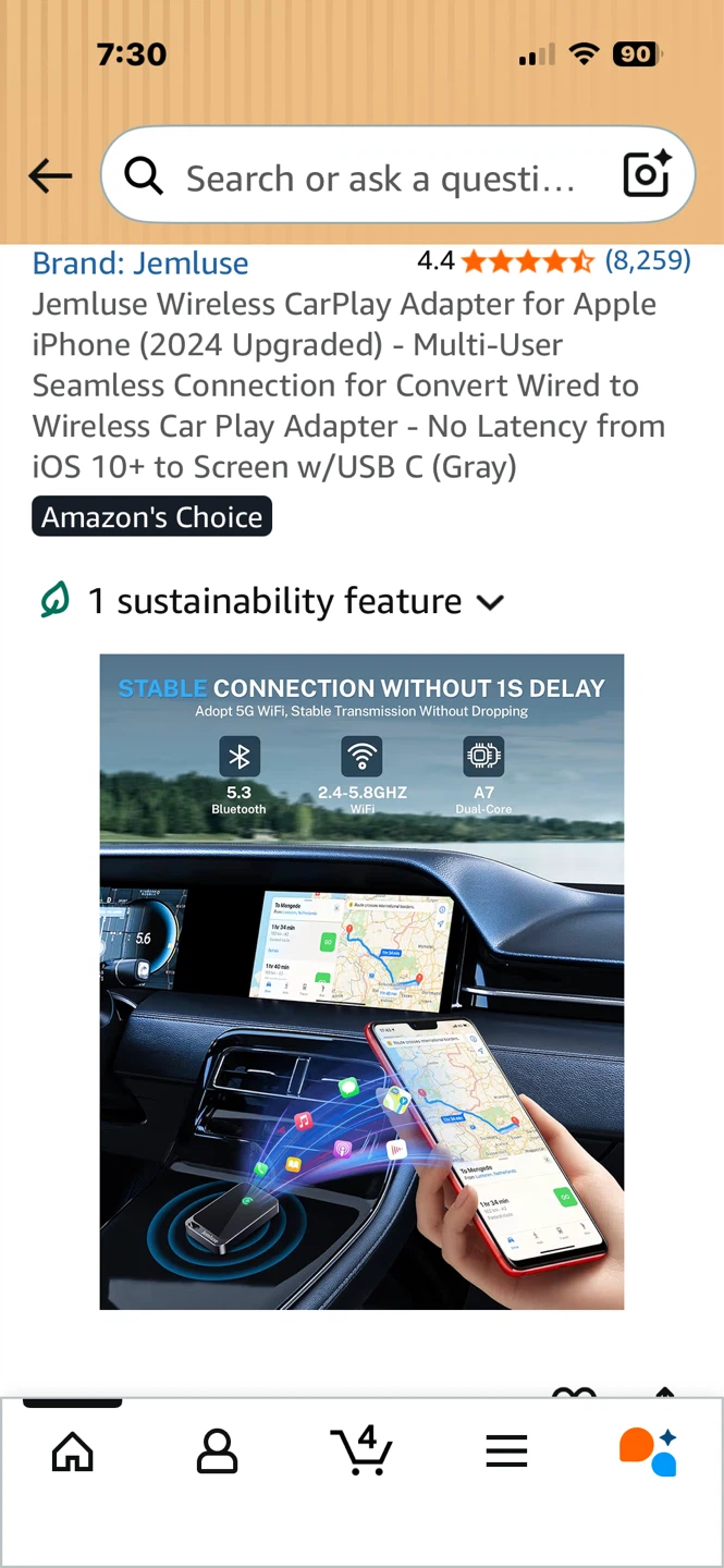 Jemluse Wireless CarPlay Adapter for Apple iPhone - photo 4