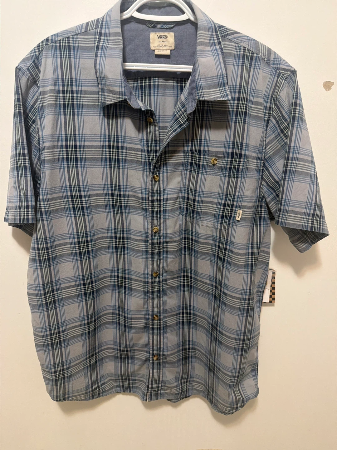 Vans Men's Plaid Short Sleeve Button Up Shirt