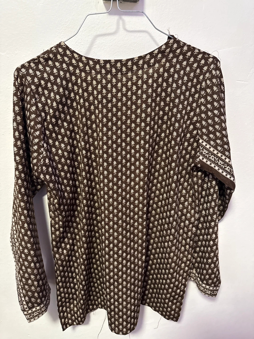 Brown Print Tunic with Purple Embroidery - photo 2