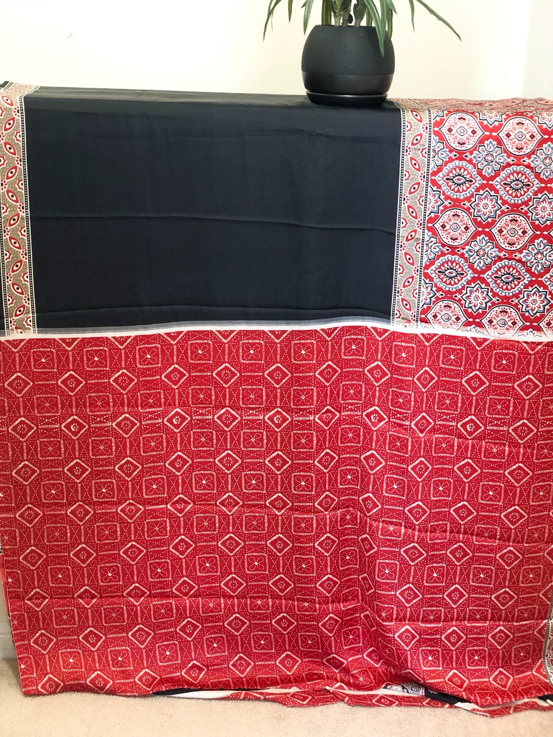 Ajrakh print satin saree - photo 3