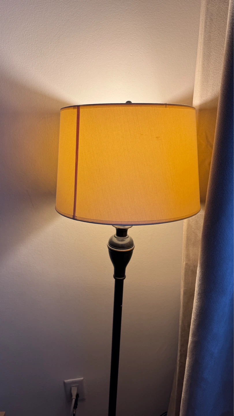 Floor Lamp with Beige Drum Shade