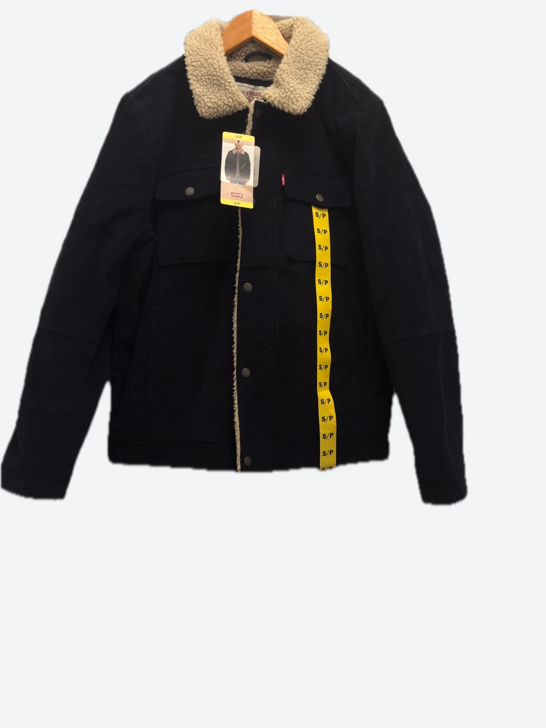 Levi's dark blue Corduroy Sherpa Lined Trucker Jacket Size S/P