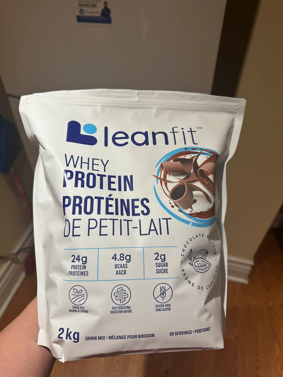 LeanFit Chocolate Whey Protein Powder - 2kg