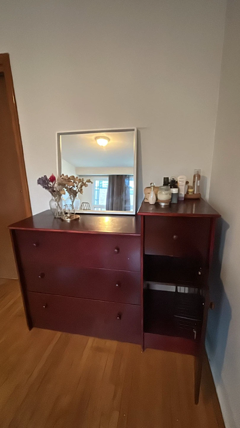 Cherry Finish Dresser with Cabinet & Storage - photo 2