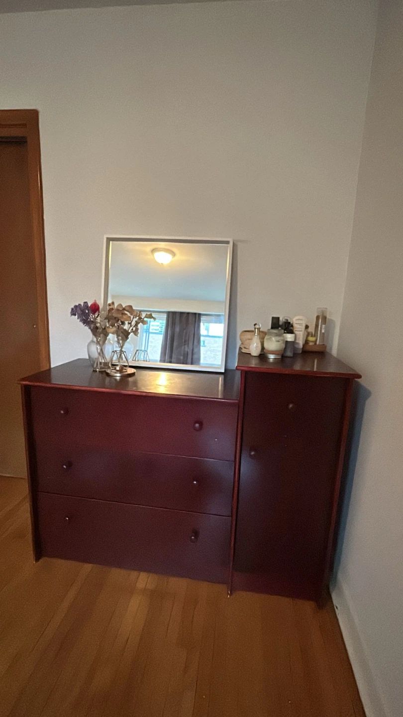 Cherry Finish Dresser with Cabinet & Storage - photo 4