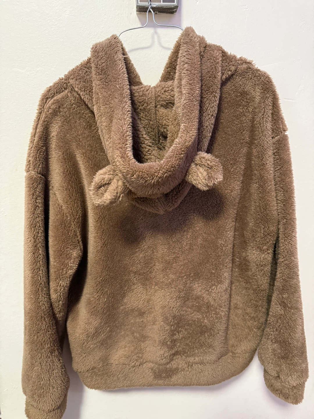 SHEIN Brown Faux Fur Teddy Hoodie with Ears - Size L - photo 4