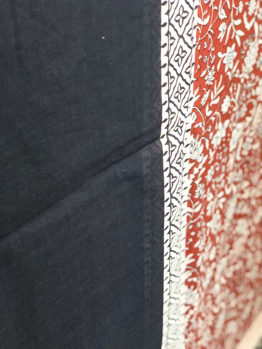 Mulmul cotton ajrakh print saree