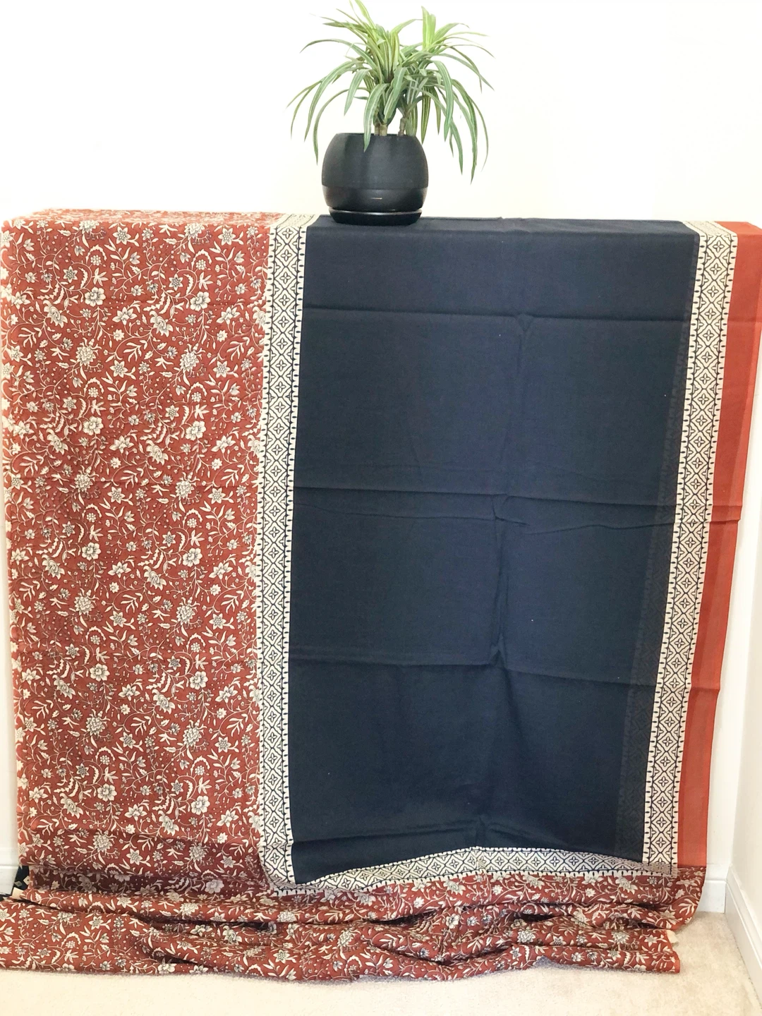 Mulmul cotton ajrakh print saree - photo 2