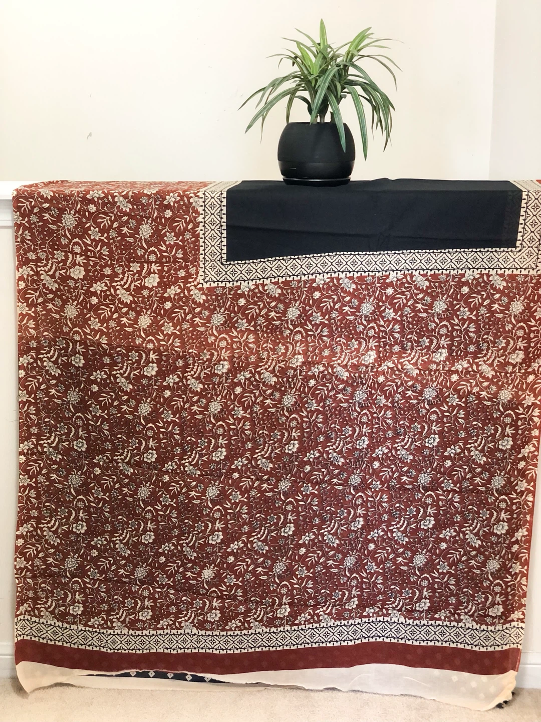 Mulmul cotton ajrakh print saree - photo 3