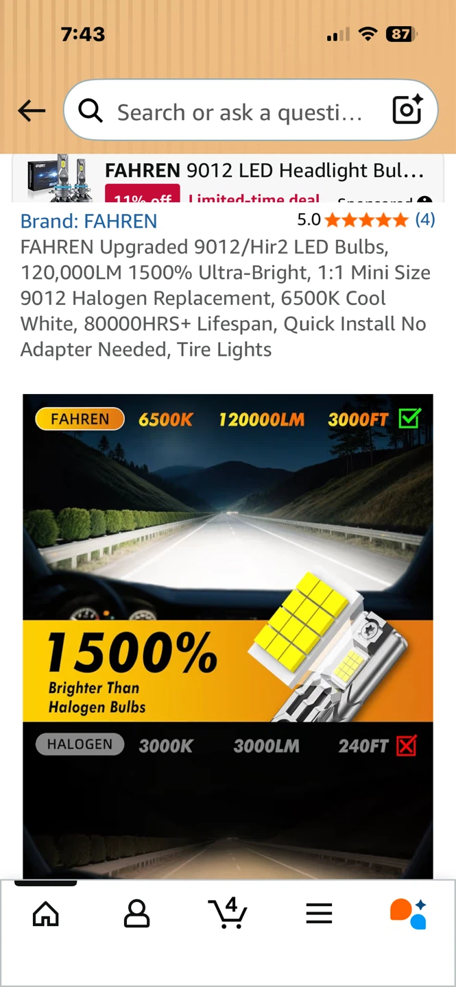 FAHREN Upgraded 9012/Hir2 LED Bulbs, 120,000LM - photo 5