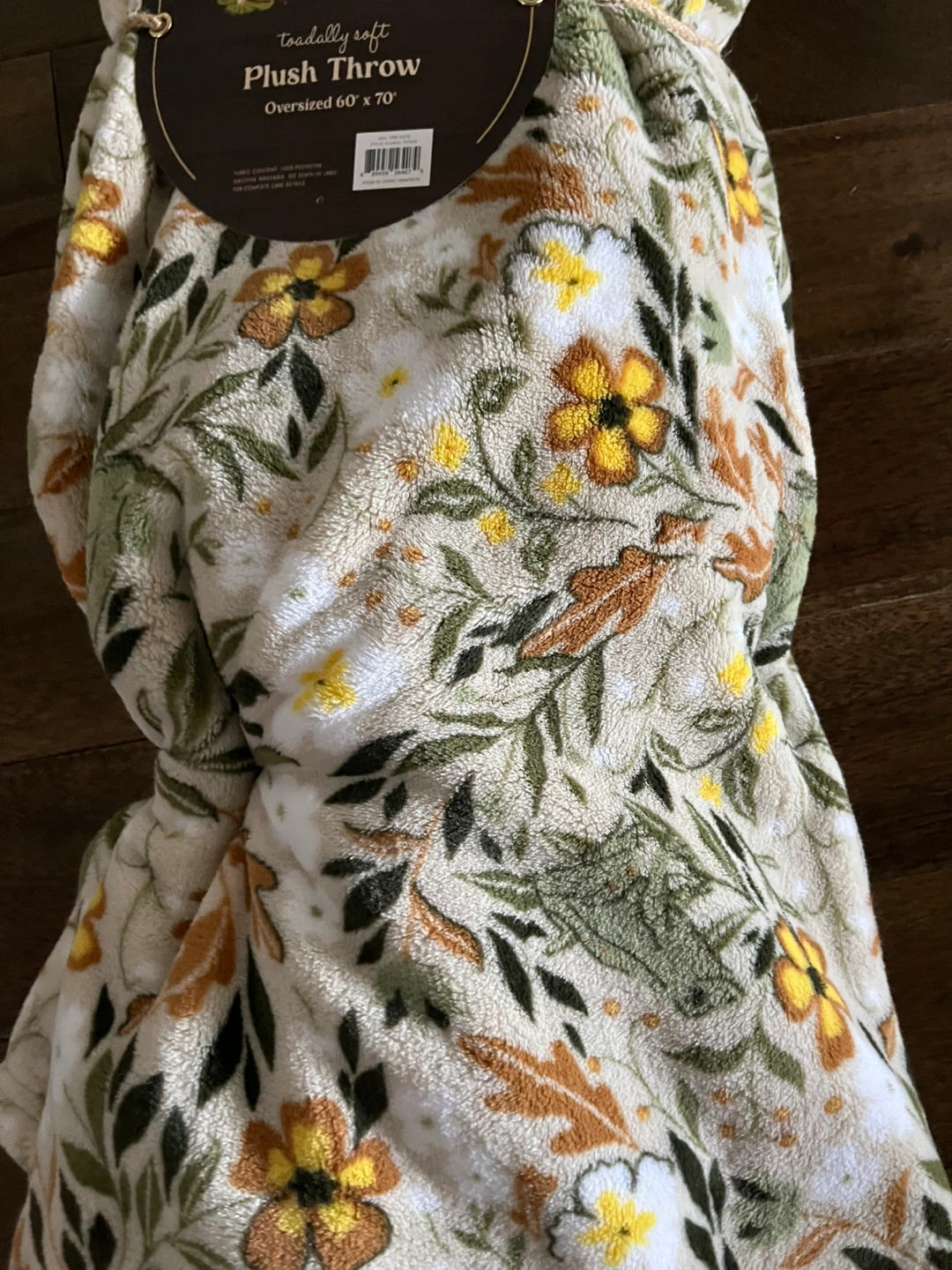 Leapin' Lounge Plush Throw Blanket Floral Frog Design - photo 3