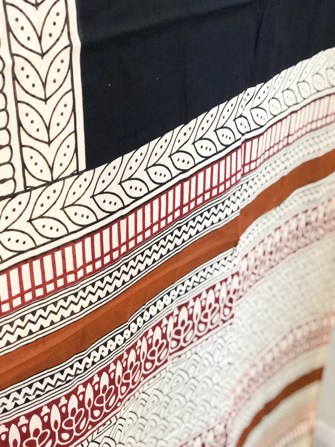 Cotton mulmul Saree with Ajrakh Traditional Block Print - photo 2