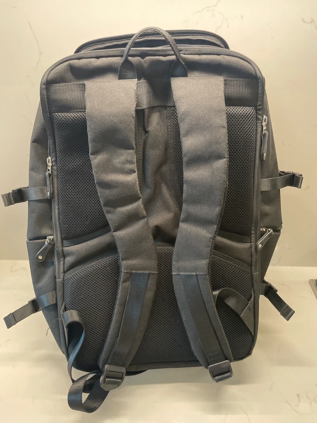 Black Backpack with Faux Leather Accents - photo 5