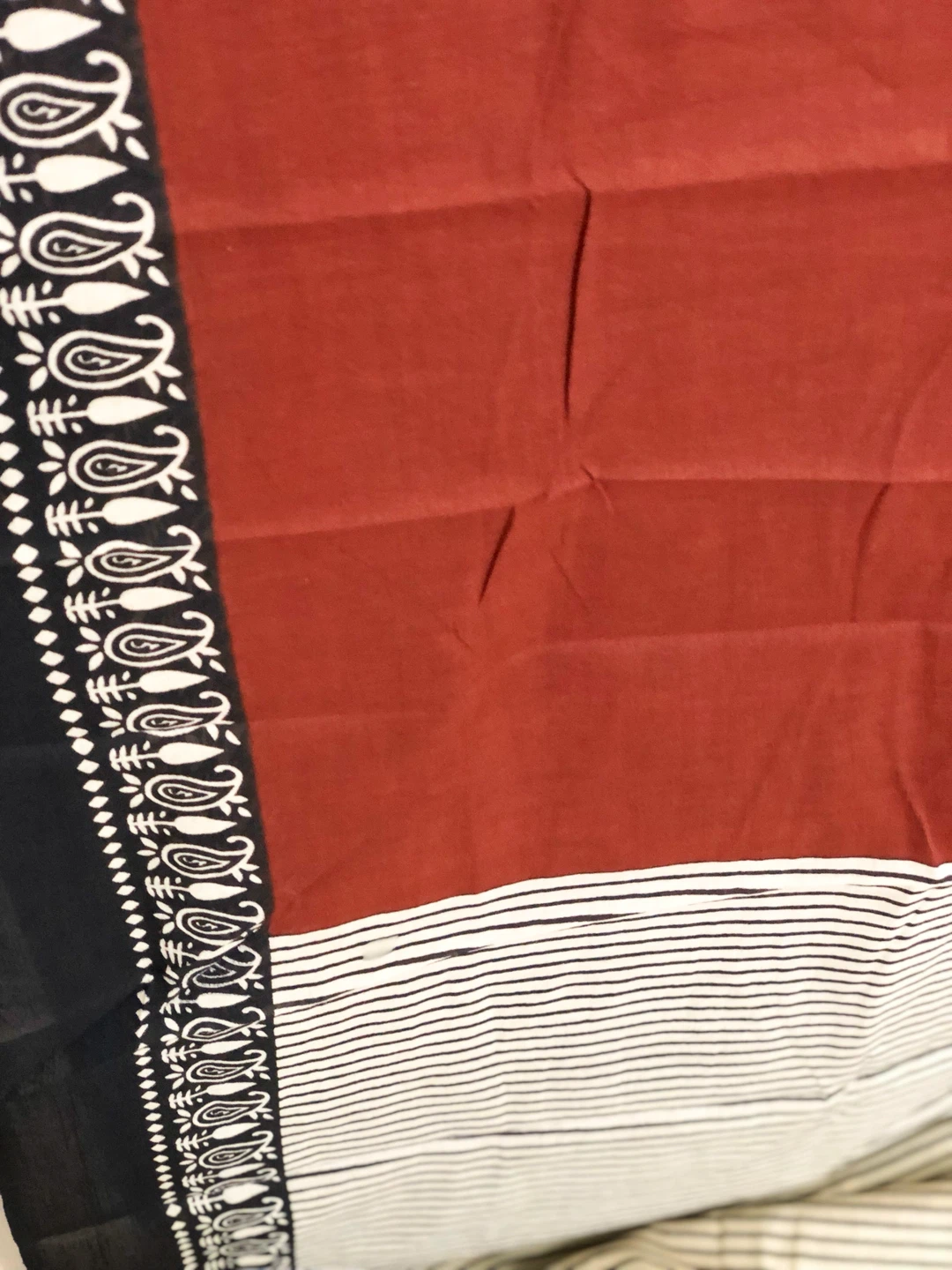 Cotton mulmul Ajrakh Print Saree - photo 2