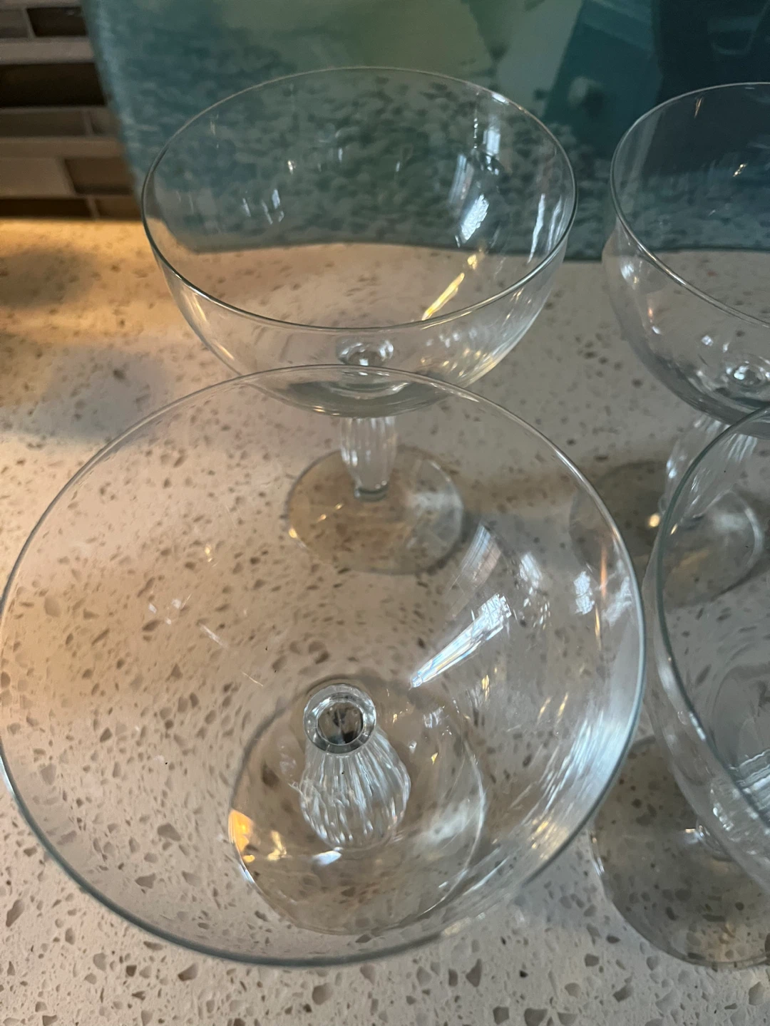 Set of 4 Clear Glass Coupe Glasses - photo 5