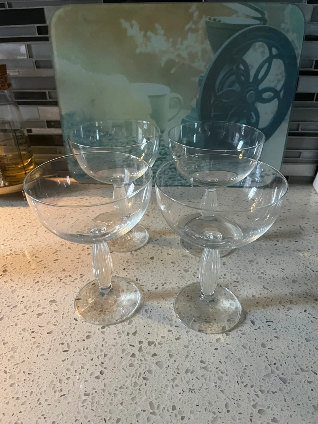 Set of 4 Clear Glass Coupe Glasses - photo 2