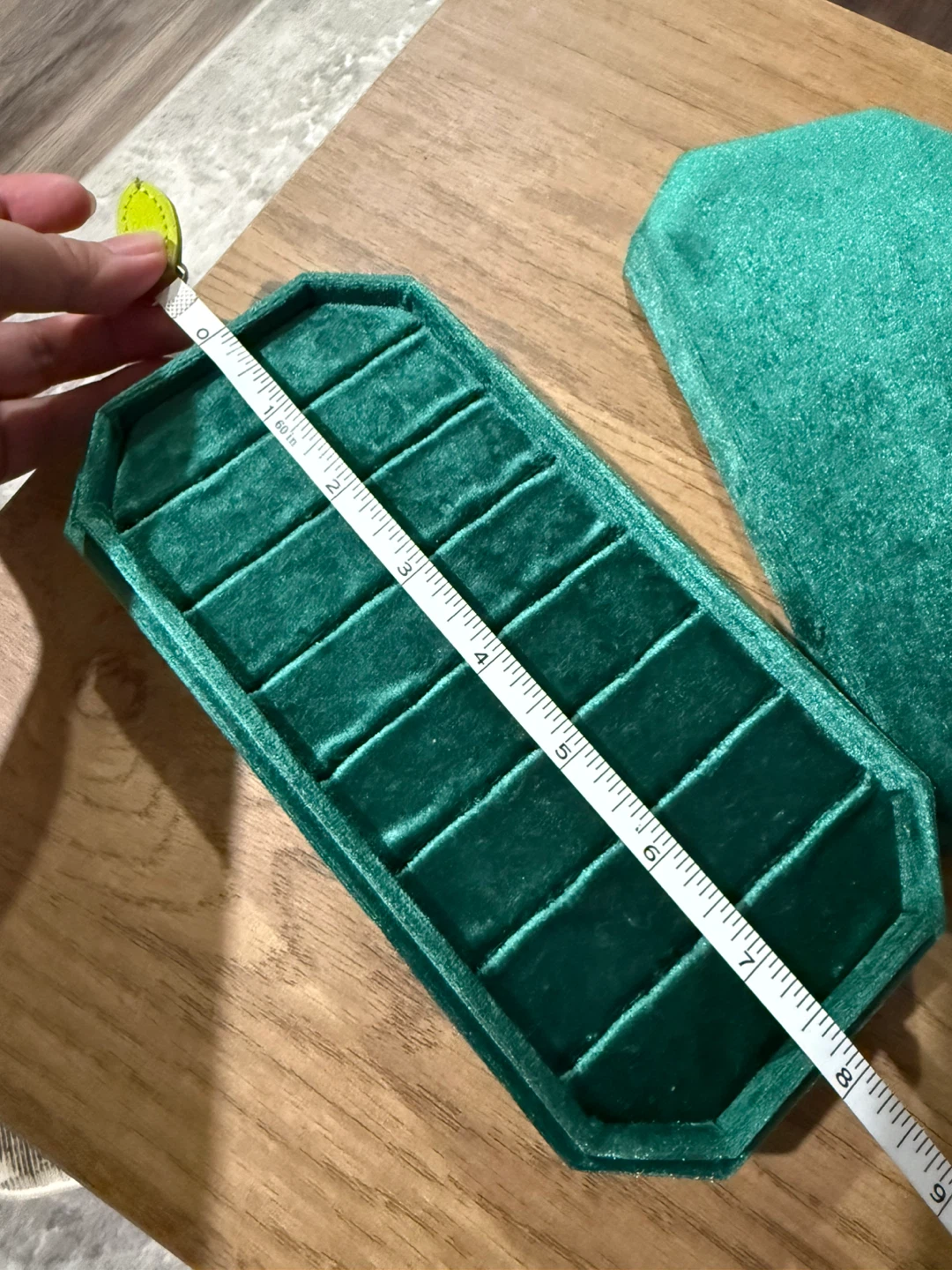 Green Velvet Ring Jewelry Organizer Tray - photo 2