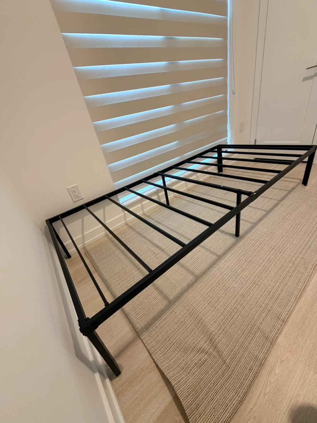 Twin Size Black Metal Bed Frame