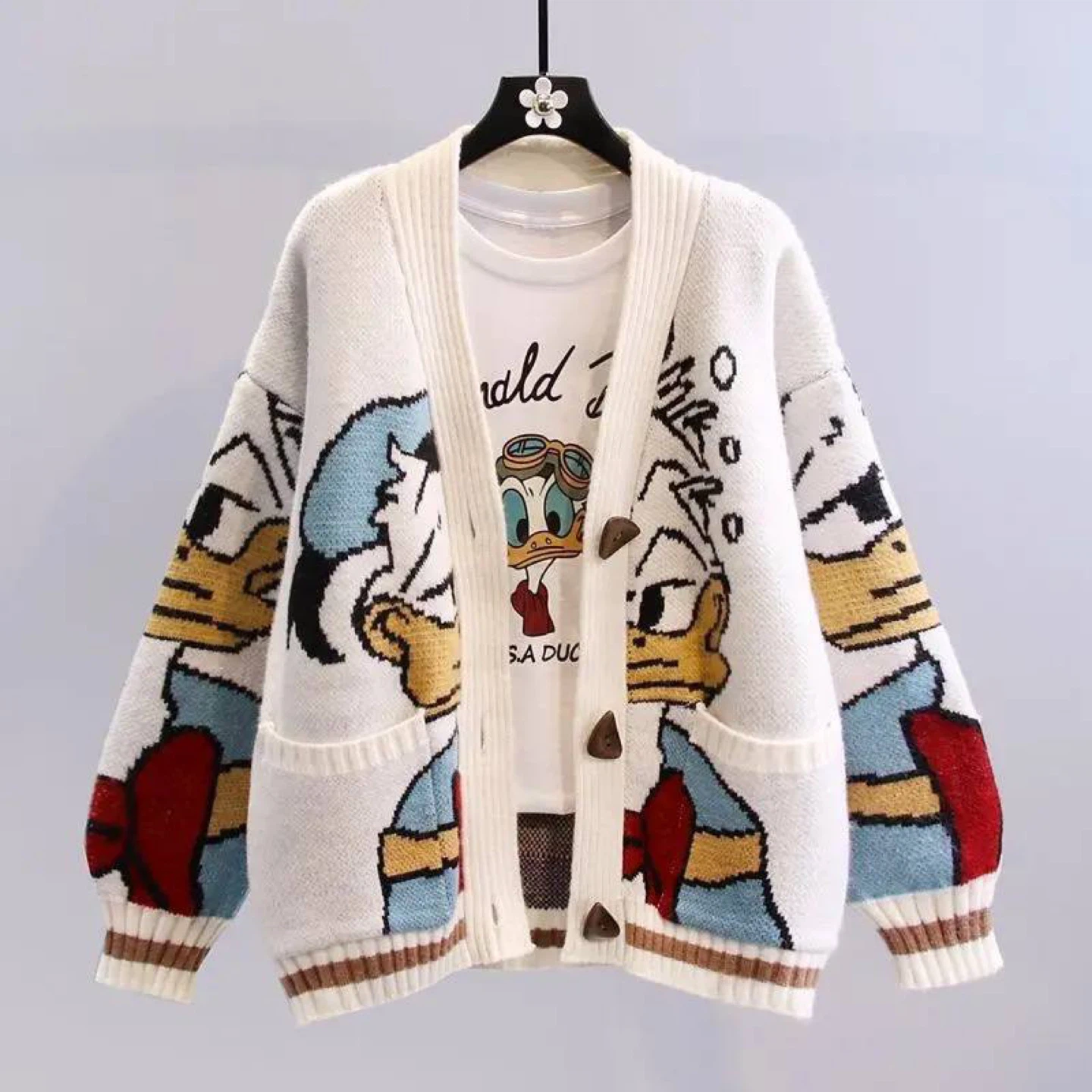 Donald Duck Knit Cardigan