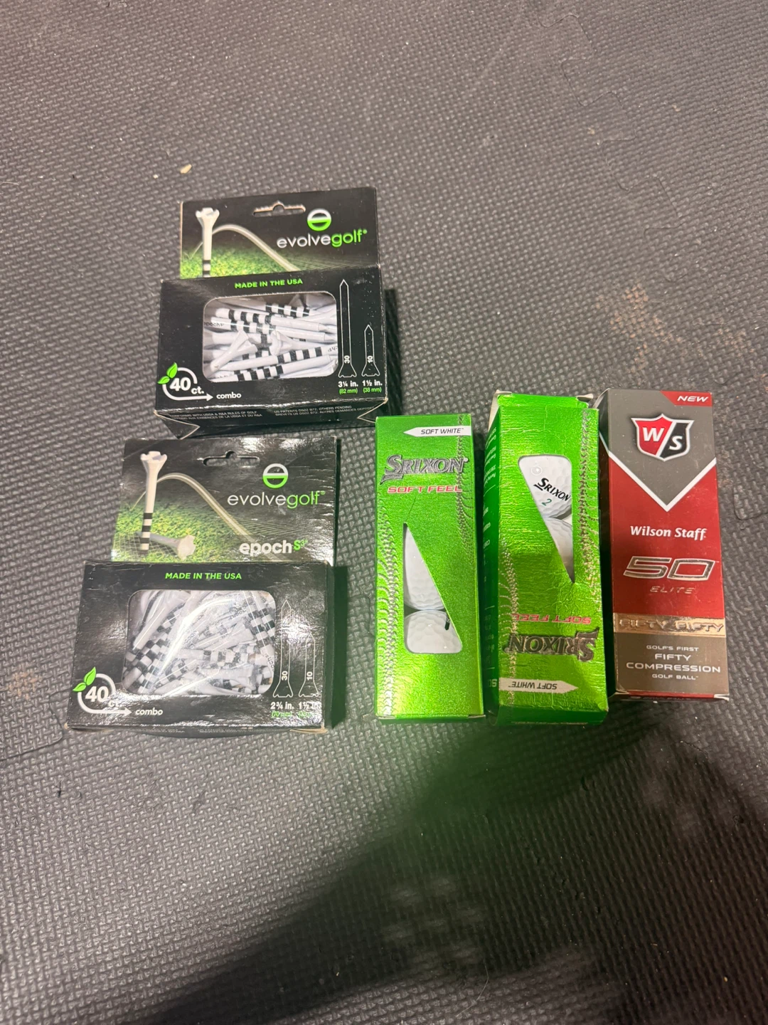 Evolvegolf, Srixon, and Wilson Staff Golf Balls and Tees