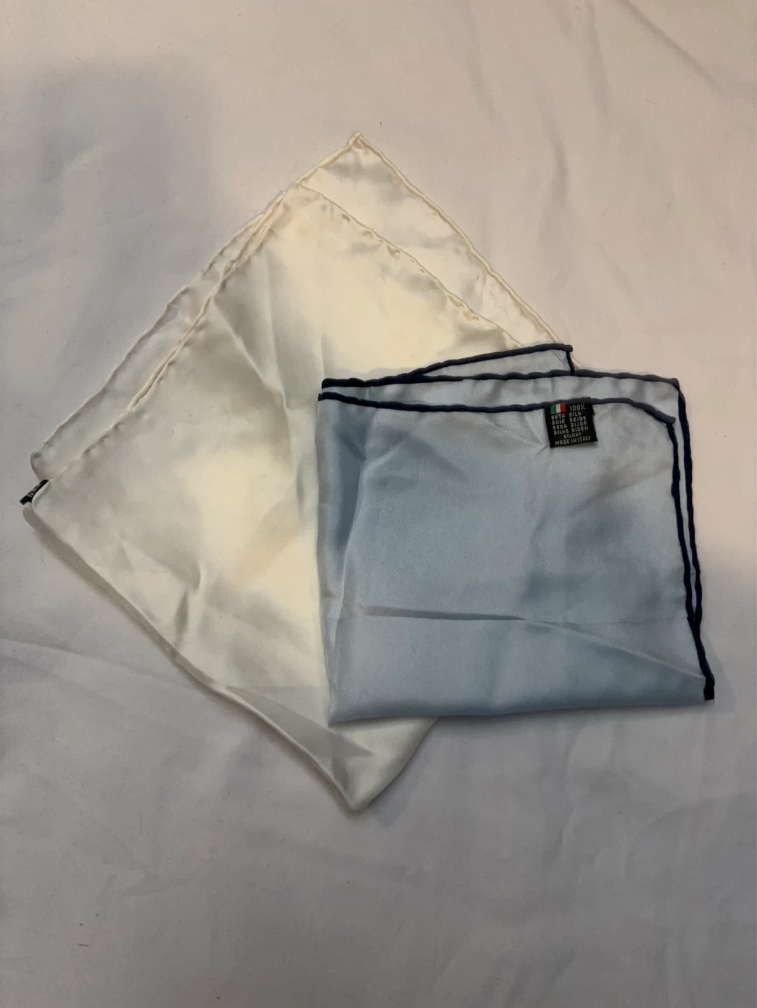Two 100% Silk Pocket Squares