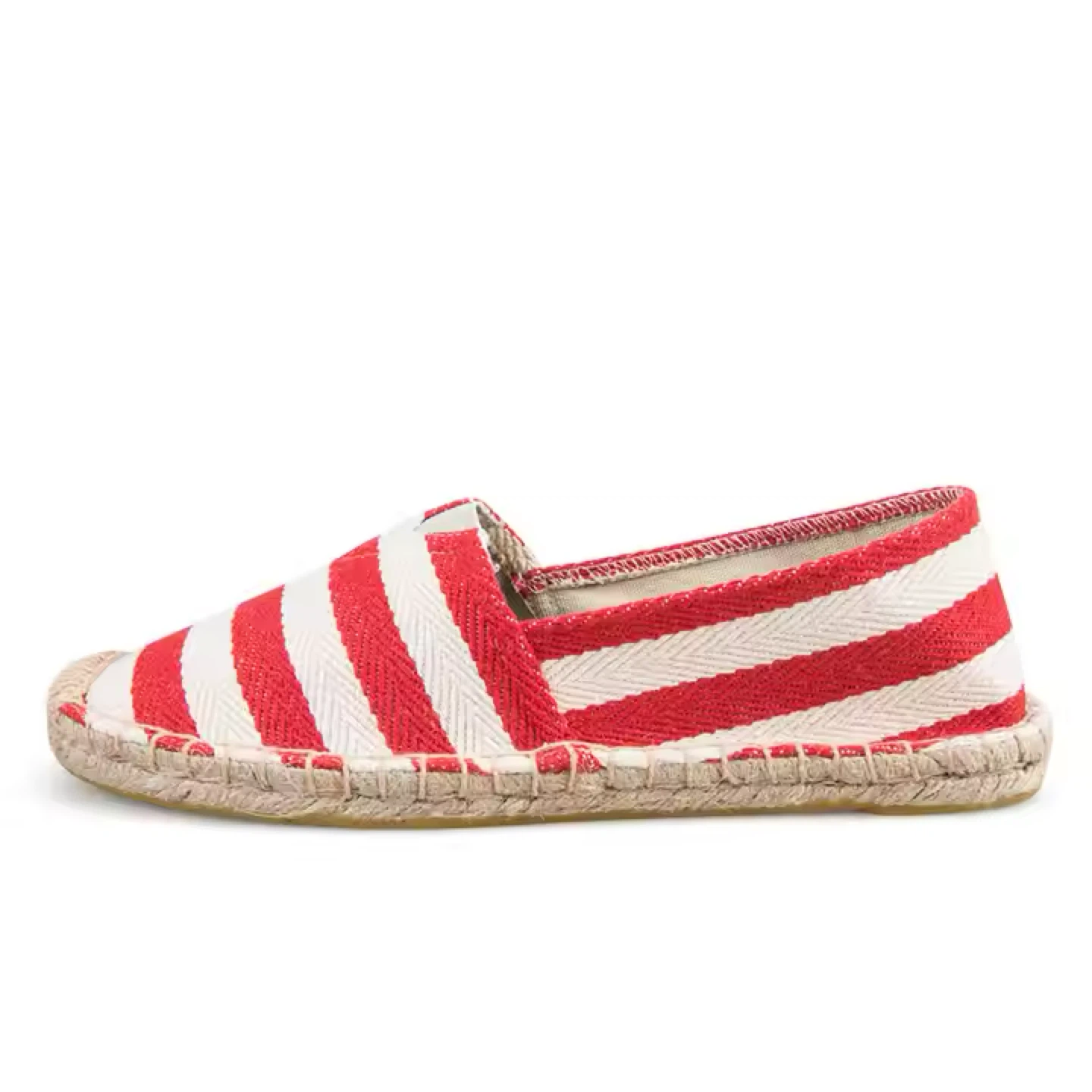 Striped Espadrille Flats - Red/White - photo 5
