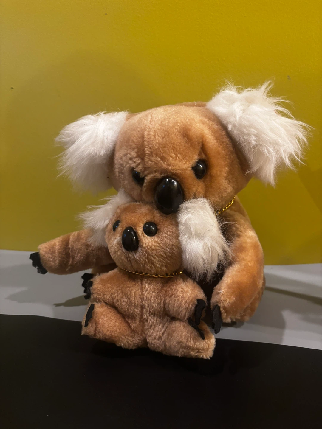 Plush Koala Pair with Gold Chain Necklace