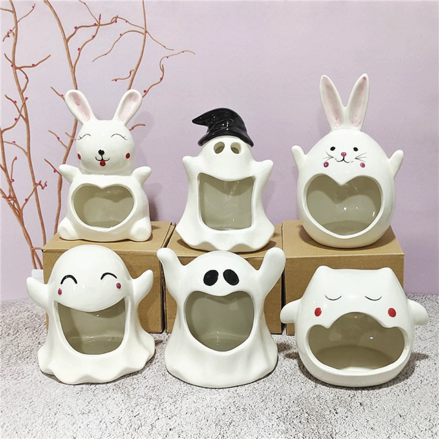 Ceramic Halloween Witch & Jack-o-Lantern Ashtrays/Holders - photo 2