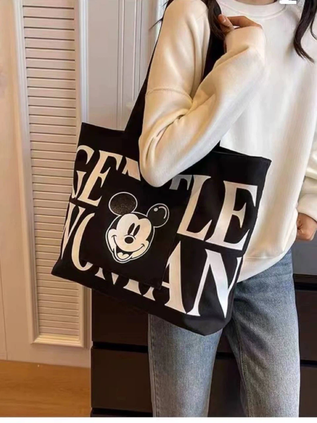 Canvas Tote Bag - Disney Mickey & Peanuts Snoopy - photo 2