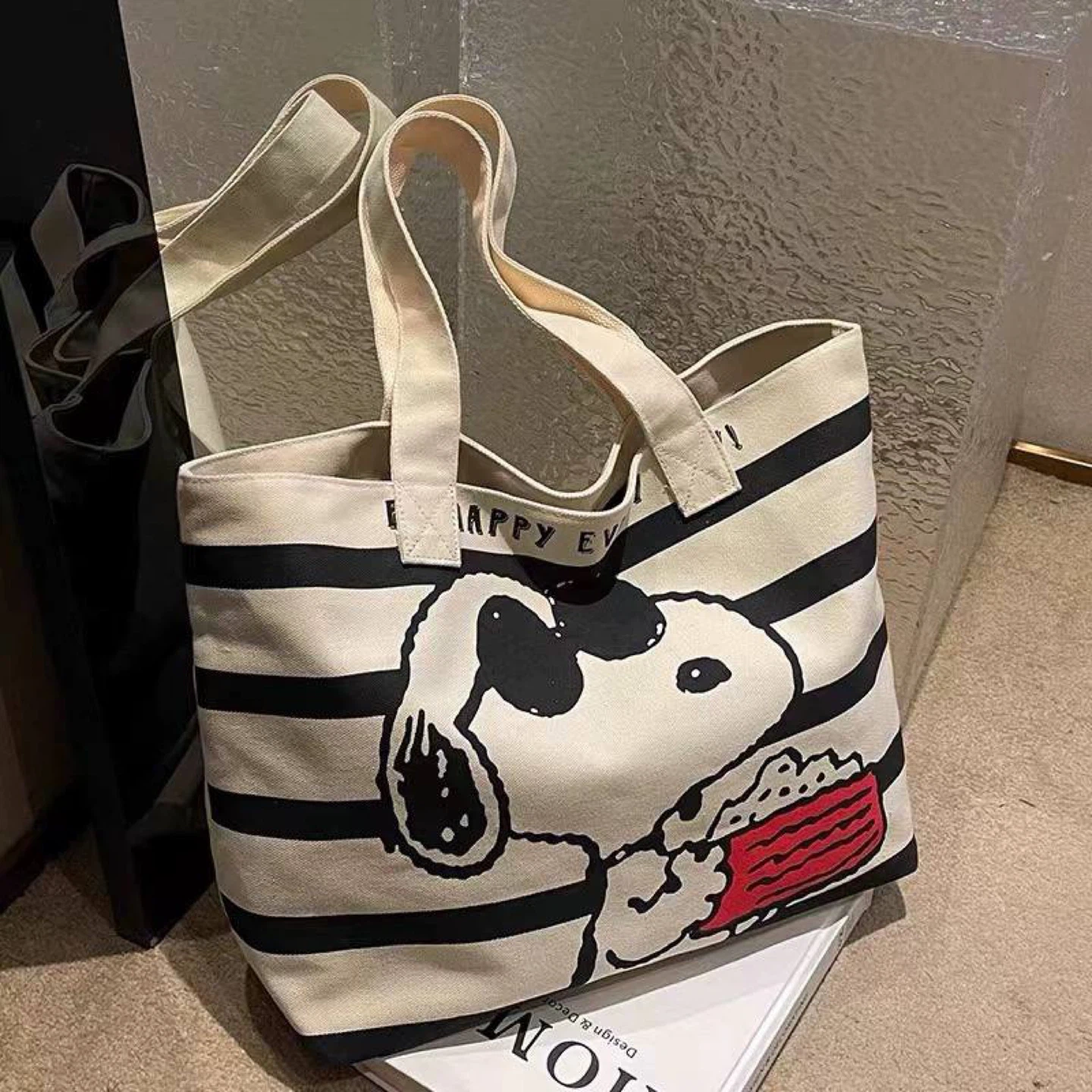 Canvas Tote Bag - Disney Mickey & Peanuts Snoopy - photo 3