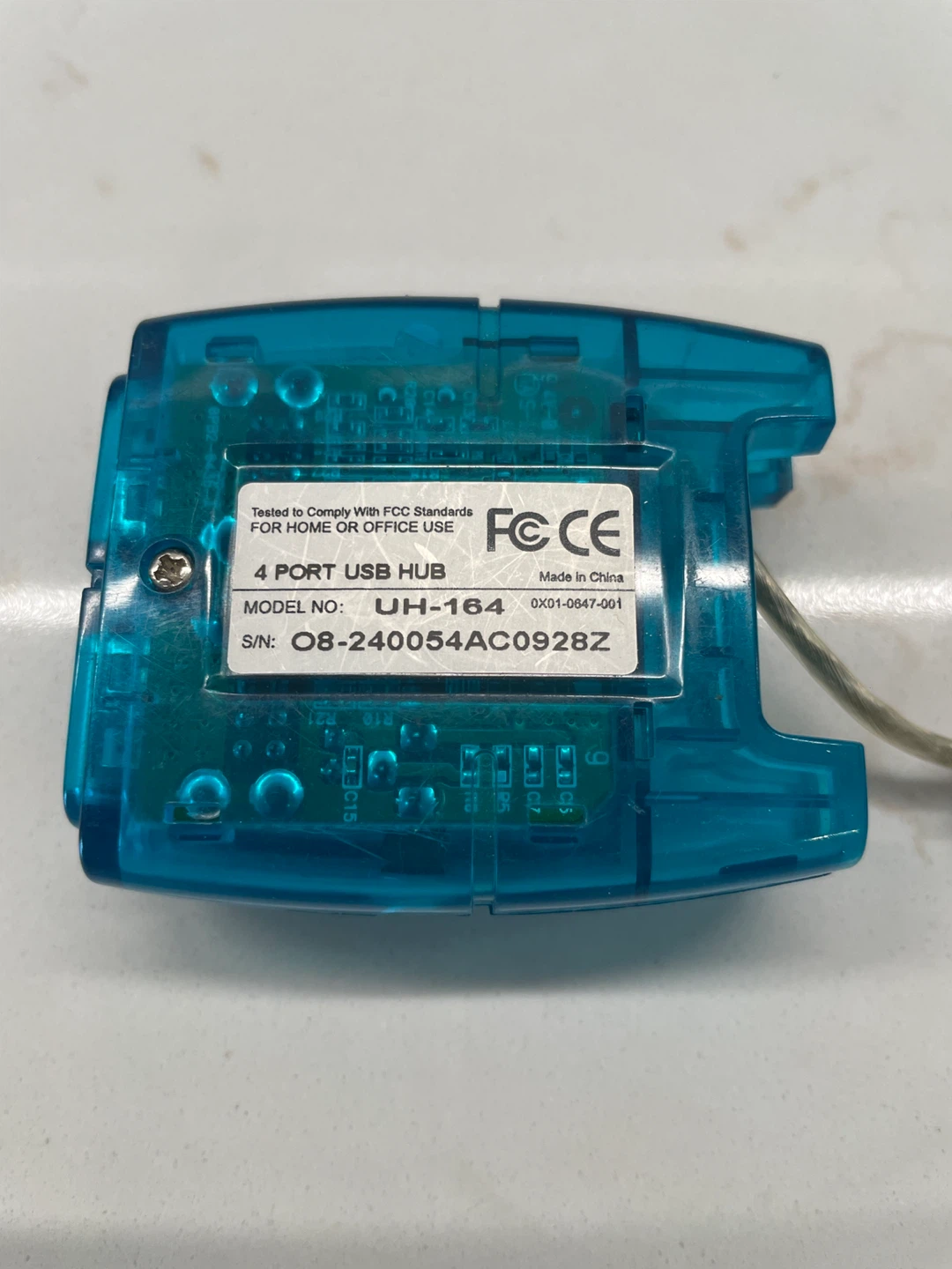 Transparent Blue 4-Port USB Hub - photo 3
