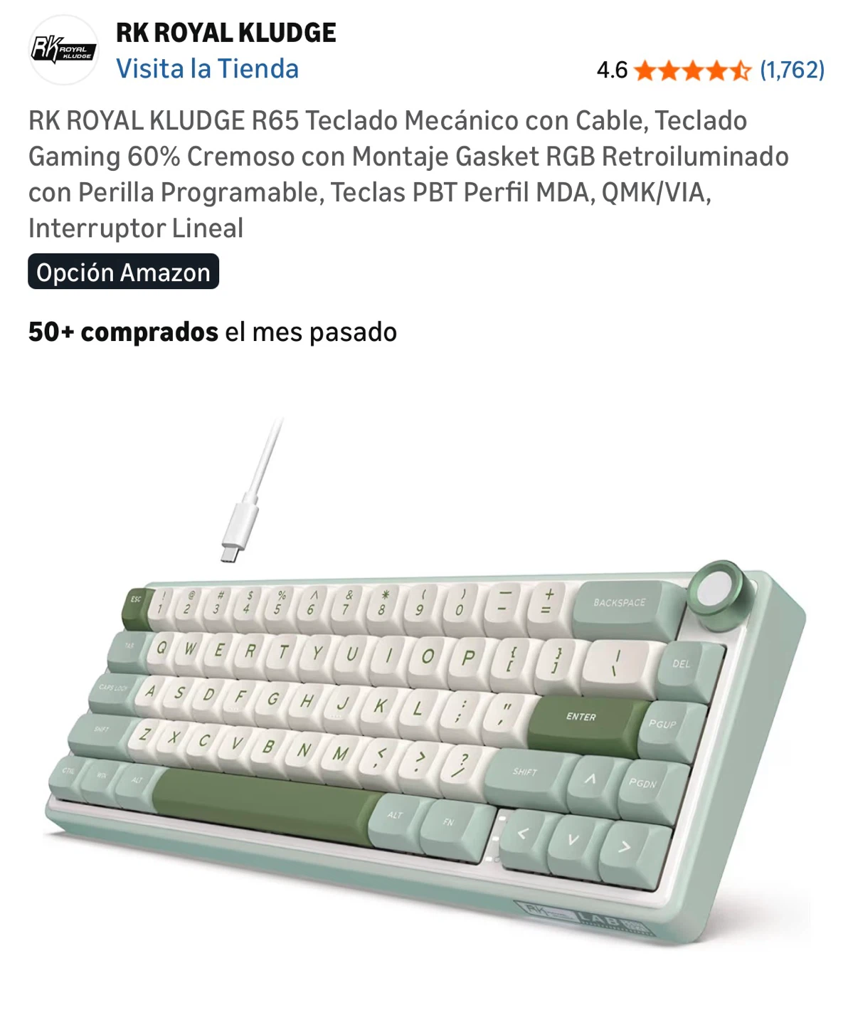 RK ROYAL KLUDGE R65 Mechanical Keyboard Green
