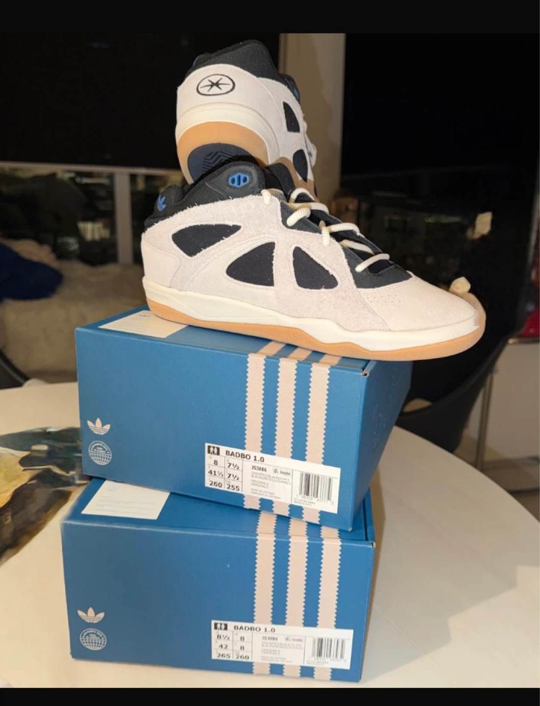 Adidas BADBO 1.0 Sneakers White/Blue Size 8