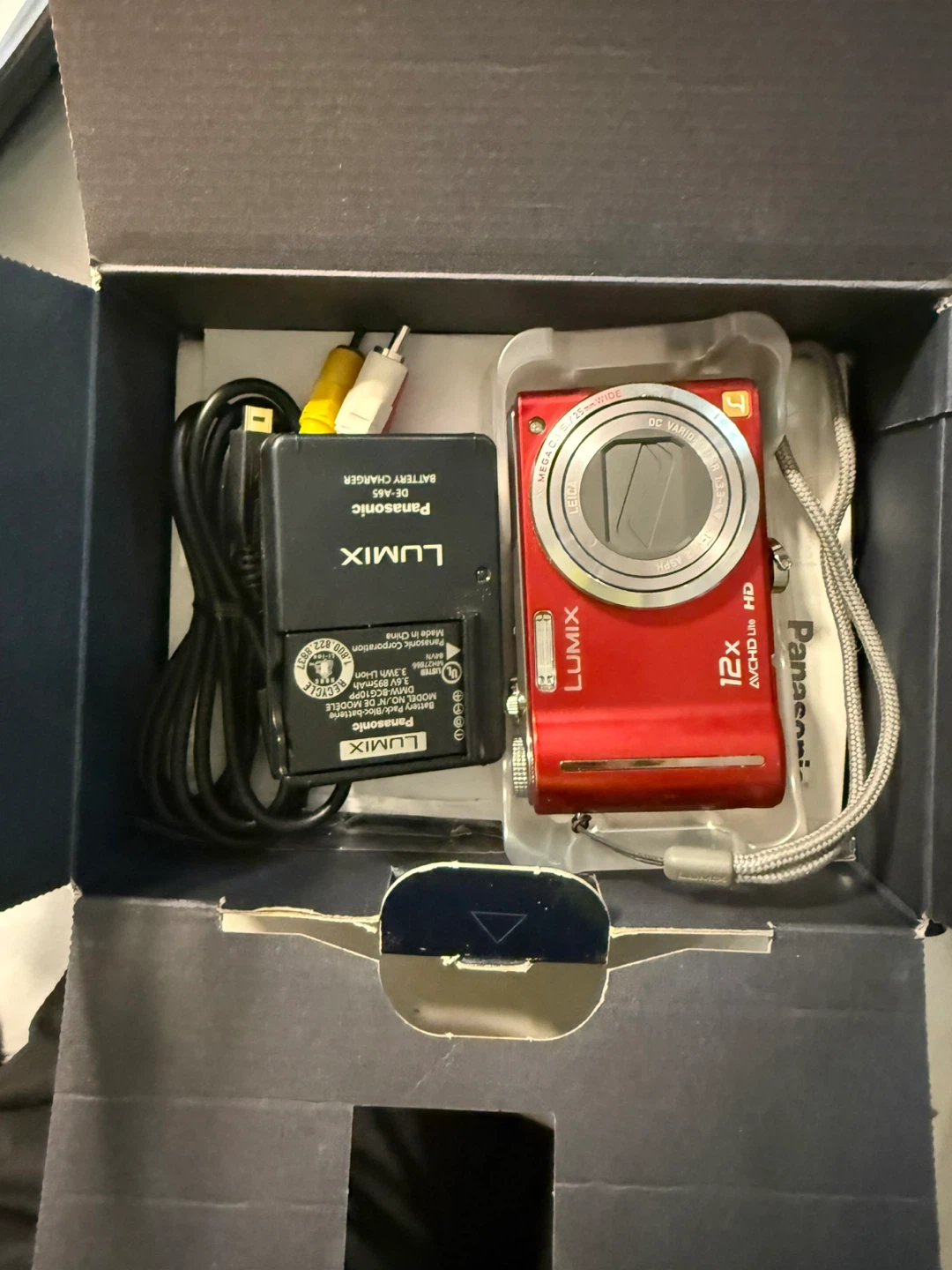Panasonic Lumix ZS3 Digital Camera (Red) with box