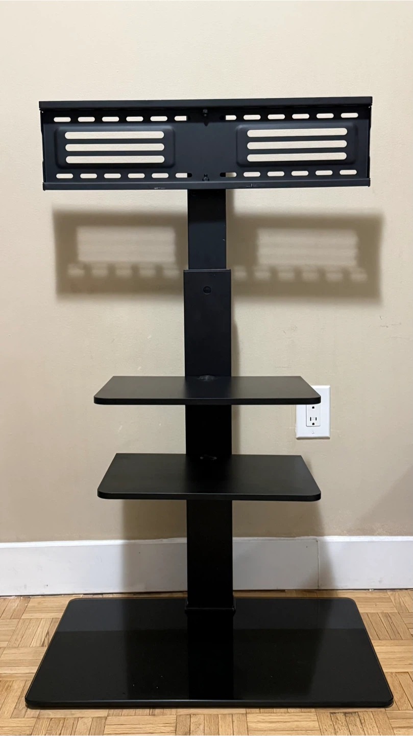 Black 3-Tier TV Stand with Mount