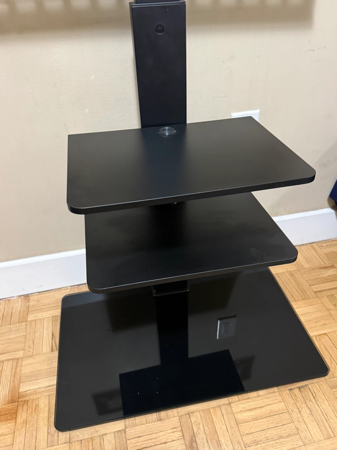 Black 3-Tier TV Stand with Mount - photo 2