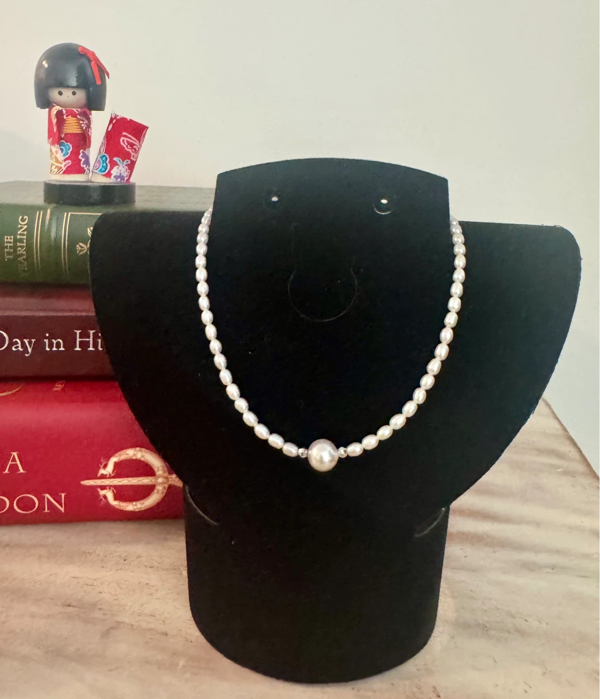 Pearl Necklace with Silver Clasp from Japan