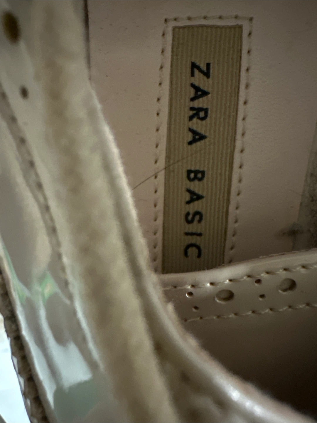 Zara Basic Women's Wingtip Platform Shoes - Beige Patent - photo 3