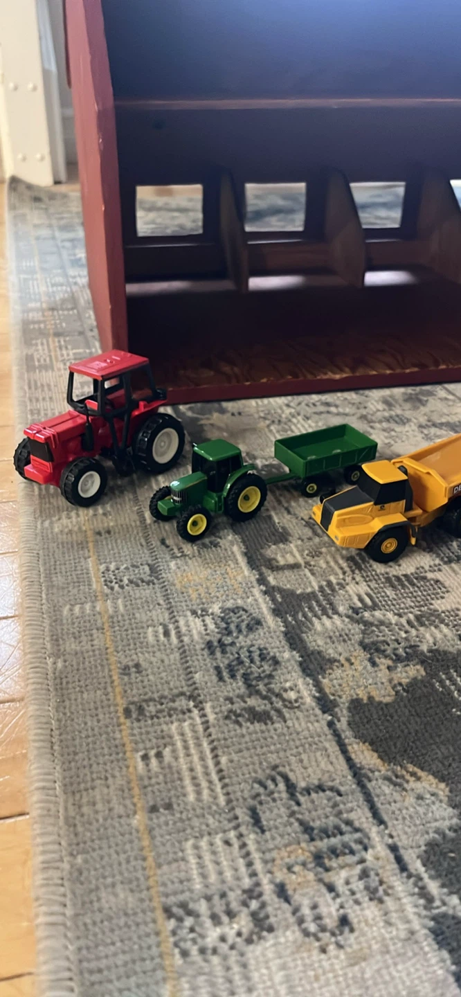 Vintage Wooden Barn Toy Set with Farm Animals and Vehicles - photo 4