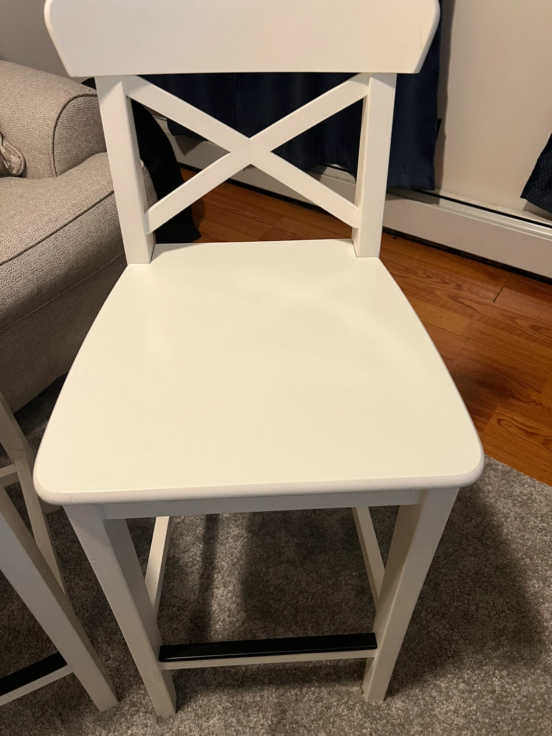 Pair of White Bar Stools - photo 2