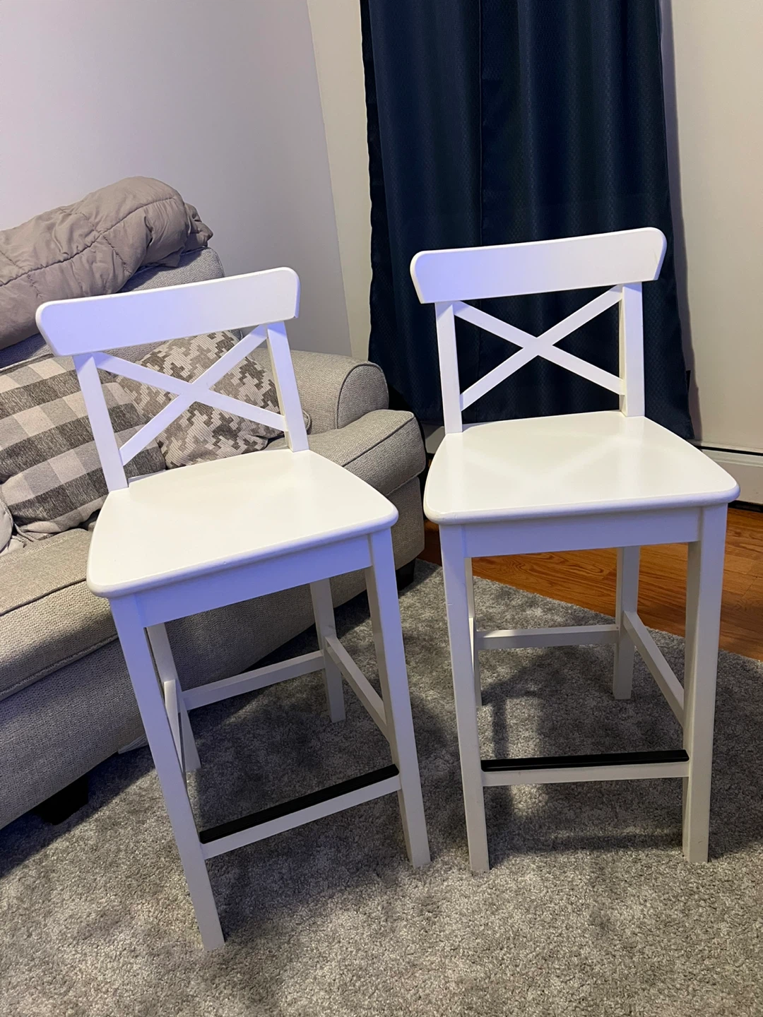 Pair of White Bar Stools