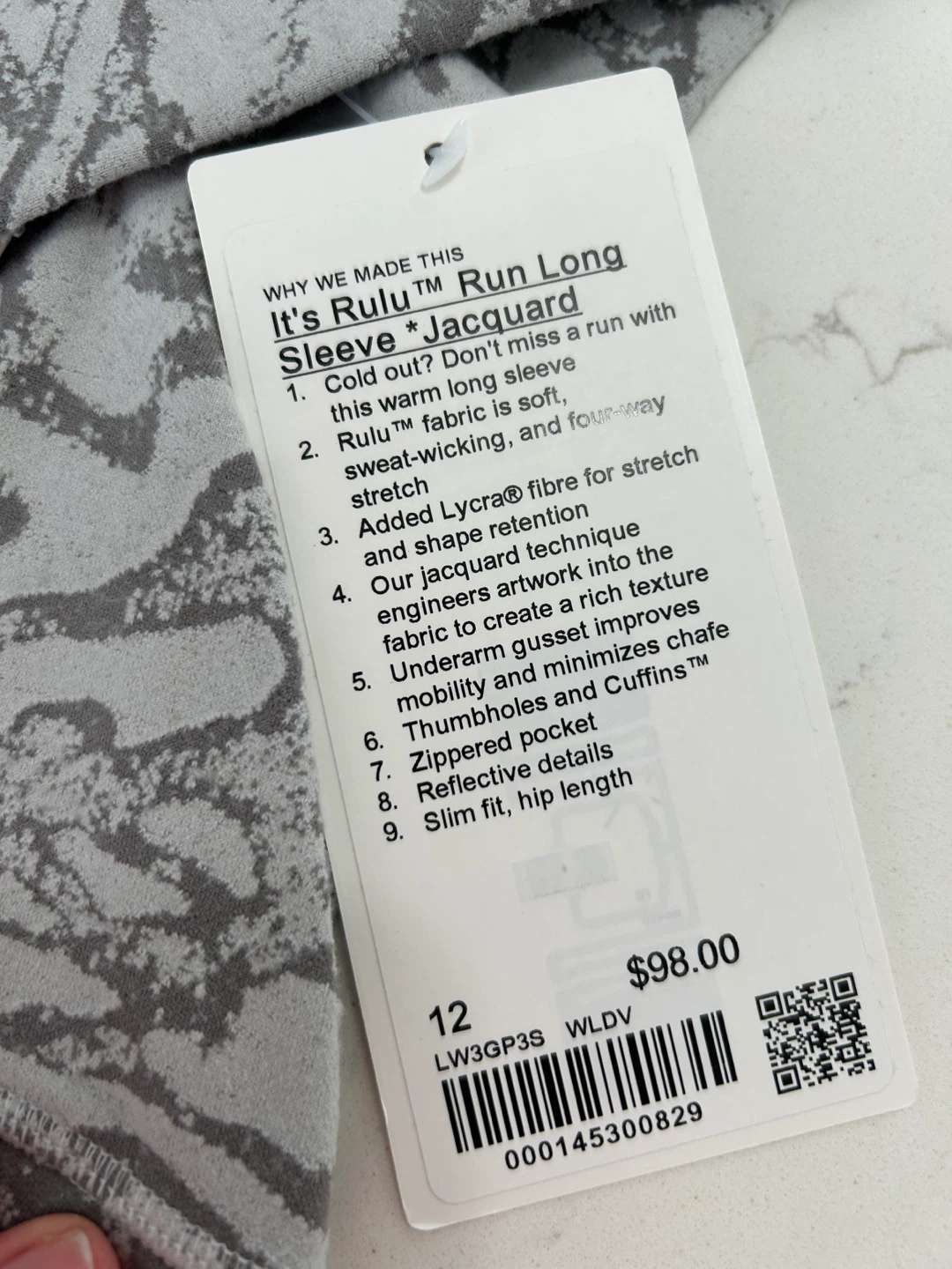 Lululemon It's Rulu Run Long Sleeve Jacquard Size 12 - photo 5
